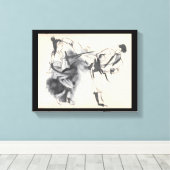 Tekening van de zijkant van de boomkunst canvas afdruk (Insitu (Houten vloer))