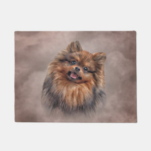 Tekening van Dog Pommeren Spitz Deurmat