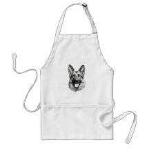 Tekening van Duitse Herdershond op Schort | Honden