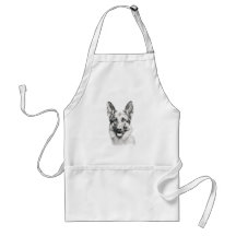 Tekening van Duitse Herdershond op Schort | Honden