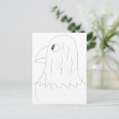 Tekening van een adelaar briefkaart (Staand voorkant)