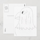 Tekening van een adelaar briefkaart (Voorkant / Achterkant)