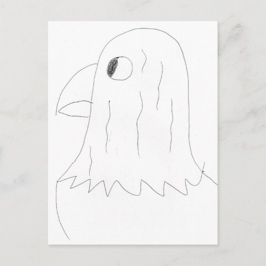 Tekening van een adelaar briefkaart (Voorkant)