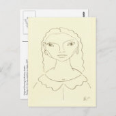 Tekening van een Briefkaart van de Bijengel van ee (Voorkant / Achterkant)