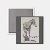 Tekening van een cot genaamd "Peaches" op een magn Magneet (Voorkant / Achterkant)