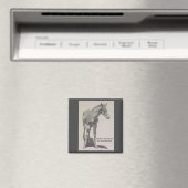 Tekening van een cot genaamd "Peaches" op een magn Magneet (Insitu (Vaatwasser))