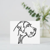 Tekening van een Deense Dog kop Briefkaart (Staand voorkant)