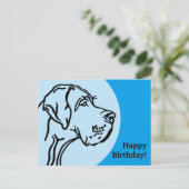 Tekening van een Deense Dog kop Briefkaart (Staand voorkant)
