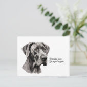 Tekening van een Deense Dog kop Briefkaart (Staand voorkant)