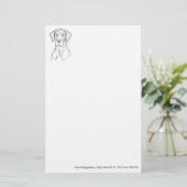 Tekening van een Deense dog met minimale kop Briefpapier (Staand voorkant)