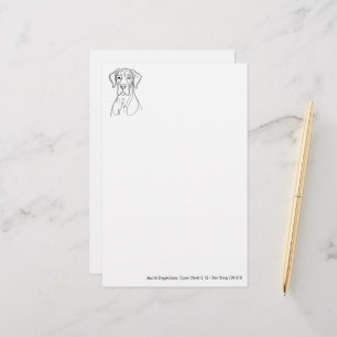 Tekening van een Deense dog met minimale kop Briefpapier
