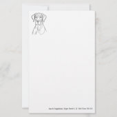 Tekening van een Deense dog met minimale kop Briefpapier (Voorkant)