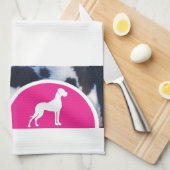 Tekening van een Deense Dog Theedoek (Quarter Fold)