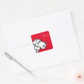 Tekening van een Deense Dog Vierkante Sticker (Envelop)