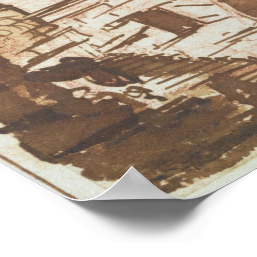 Tekening van een denkbeeldige gevangenis poster (Hoek)