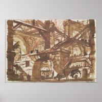 Tekening van een denkbeeldige gevangenis