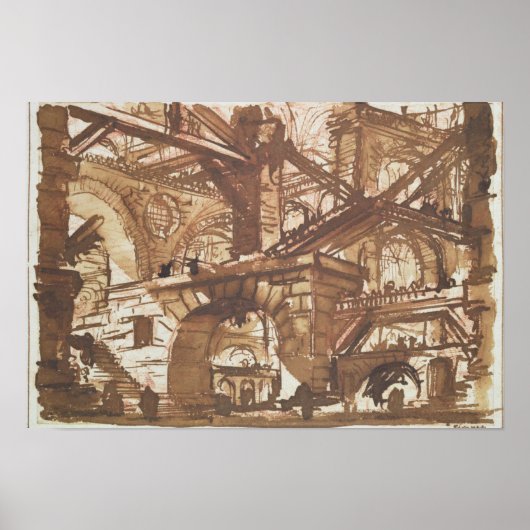 Tekening van een denkbeeldige gevangenis poster (Voorkant)