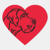 Tekening van een Dog Hart Sticker (Voorkant)