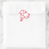 Tekening van een Dog Vierkante Sticker (Tas)