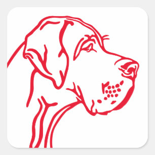 Tekening van een Dog Vierkante Sticker
