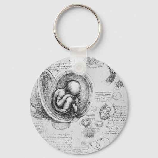  tekening van een foetus in de baarmoeder 1 sleutelhanger (Voorkant)