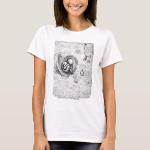  tekening van een foetus in de baarmoeder 1 t-shirt