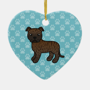 Tekening van een gestroomde Staffordshire Bull Ter Keramisch Ornament