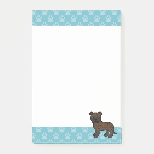 Tekening van een gestroomde Staffordshire Bull Ter Post-it® Notes (Voorkant)