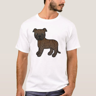 Tekening van een gestroomde Staffordshire Bull Ter T-shirt