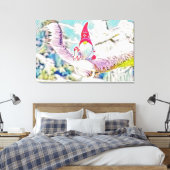  tekening van een gnoom op een sneeuwboom canvas afdruk (Insitu (Slaapkamer))