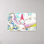 tekening van een gnoom op een sneeuwboom canvas afdruk (Voorkant)