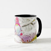 tekening van een gnoom op een sneeuwboom mok (Voorkant rechts)