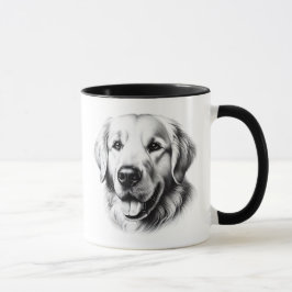 Tekening van een Golden Retriever Mok