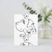Tekening van een Great Dane kop Briefkaart (Staand voorkant)