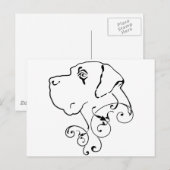 Tekening van een Great Dane-kop Briefkaart (Voorkant / Achterkant)