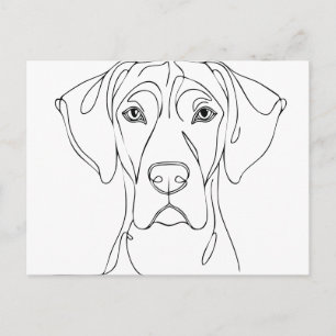 Tekening van een Great Dane kop II Briefkaart