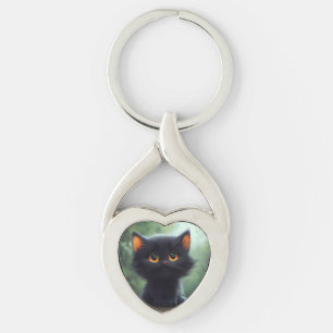 Tekening van een kat sleutelhanger