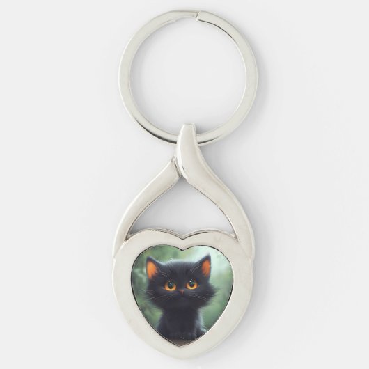 Tekening van een kat sleutelhanger (Voorkant)