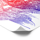 Tekening van een kimono dame poster (Hoek)