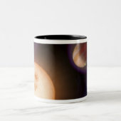 Tekening van een kunstenaar 2 tweekleurige koffiemok (Center)