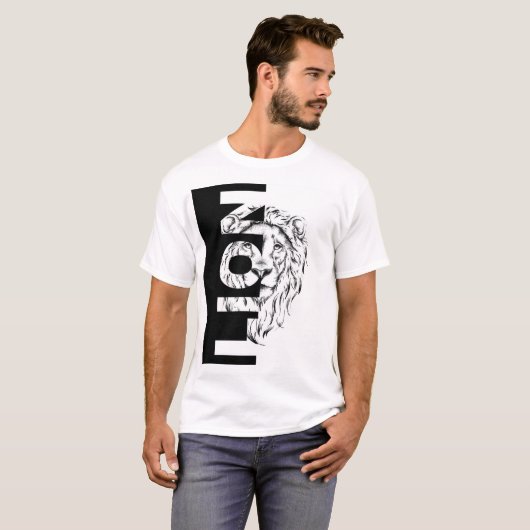 Tekening van een leeuwenkop t-shirt (Voorkant volledig)