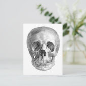 Tekening van een menselijke schedel aan de voorzij briefkaart (Staand voorkant)