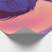 Tekening van een paarse zwarte raaf cadeaupapier (Hoek)