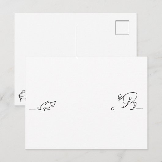 Tekening van een proeftekening briefkaart (Voorkant / Achterkant)