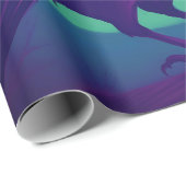 Tekening van een raaf op een heldergroene blauwe a cadeaupapier (Rol Hoek)