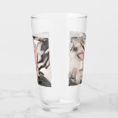 Tekening van een roze magnolia tak glas (Rechts)