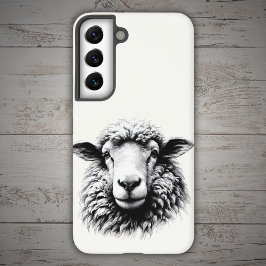 Tekening van een schaapskop samsung galaxy hoesje