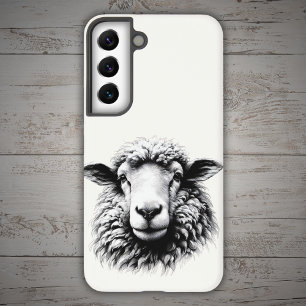 Tekening van een schaapskop samsung galaxy hoesje