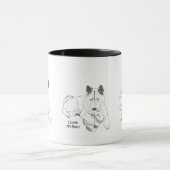 tekening van een schattige akita die de teddybeer  mok (Midden)