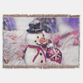  Tekening van een Sneeuwman in waterverf Deken (Voorkant)